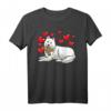 Samojede Hund mit Plüschtier und Herzen T-Shirt – Lustiges Hundemotiv für Hundehalter, Hundefans und Tierliebhaber