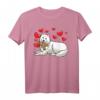 Samojede Hund mit Plüschtier und Herzen T-Shirt – Lustiges Hundemotiv für Hundehalter, Hundefans und Tierliebhaber
