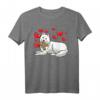 Samojede Hund mit Plüschtier und Herzen T-Shirt – Lustiges Hundemotiv für Hundehalter, Hundefans und Tierliebhaber