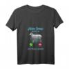 Damen Schafe Rufen An T-Shirt mit V-Ausschnitt - Lustiges Geschenk für Landwirte, Schäfer & Schafliebhaber