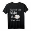 Niedliches Schaf T-Shirt Damen – Süße Geschenkidee für Schulbeginn, Prüfungen, Muttertag & mehr, mit lustigem Slogan 'Komme was Wolle ich schaf das'