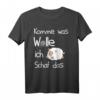 Niedliches Schaf T-Shirt Damen – Süße Geschenkidee für Schulbeginn, Prüfungen, Muttertag & mehr, mit lustigem Slogan 'Komme was Wolle ich schaf das'