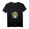 Damen Schaf Meditation Yoga T-Shirt mit V-Ausschnitt – Ruhiges Design mit Baum und Schaf für Entspannung & Achtsamkeit