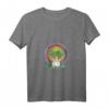 Damen Schaf Meditation Yoga T-Shirt mit V-Ausschnitt – Ruhiges Design mit Baum und Schaf für Entspannung & Achtsamkeit