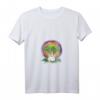 Damen Schaf Meditation Yoga T-Shirt mit V-Ausschnitt – Ruhiges Design mit Baum und Schaf für Entspannung & Achtsamkeit