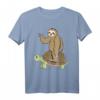 Faultier reitende Schildkröte T-Shirt – Lustig, faul und langsam – Perfektes Geschenk für Familie, Weihnachten, Halloween & Thanksgiving