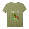 Damen Chillma Bong Kiffer Cannabis T-Shirt mit Chillkröte und Joint - Lustiges Hanfblatt Design für Kifferinnen