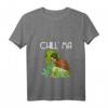Damen Chillma Bong Kiffer Cannabis T-Shirt mit Chillkröte und Joint - Lustiges Hanfblatt Design für Kifferinnen