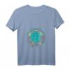 Damen Ozean Tier T-Shirt mit Schildkröte, Polynesisches Tattoo & Mandala Design, V-Ausschnitt, perfekt für Tierliebhaberinnen