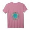 Damen Ozean Tier T-Shirt mit Schildkröte, Polynesisches Tattoo & Mandala Design, V-Ausschnitt, perfekt für Tierliebhaberinnen