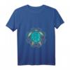 Damen Ozean Tier T-Shirt mit Schildkröte, Polynesisches Tattoo & Mandala Design, V-Ausschnitt, perfekt für Tierliebhaberinnen