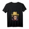 Damen Schimpanse Farmer T-Shirt mit V-Ausschnitt - Lustiges Geschenk für Tierliebhaber, Landwirte & Schimpansen-Fans zu Weihnachten & Geburtstag
