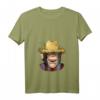 Damen Schimpanse Farmer T-Shirt mit V-Ausschnitt - Lustiges Geschenk für Tierliebhaber, Landwirte & Schimpansen-Fans zu Weihnachten & Geburtstag