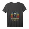 Damen Schipperke Beste Hundemutter aller Zeiten Retro Sonnenuntergang V-Ausschnitt T-Shirt – Strand- & Urlaubs-Vibe für Hundeliebhaber