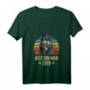 Damen Schipperke Beste Hundemutter aller Zeiten Retro Sonnenuntergang V-Ausschnitt T-Shirt – Strand- & Urlaubs-Vibe für Hundeliebhaber