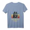 Damen Schipperke Beste Hundemutter aller Zeiten Retro Sonnenuntergang V-Ausschnitt T-Shirt – Strand- & Urlaubs-Vibe für Hundeliebhaber
