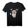 Shitzu mit Schmetterlingen T-Shirt – Lustiges und niedliches Hundeshirt als Geschenk für Damen, Herren & Kinder