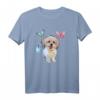 Shitzu mit Schmetterlingen T-Shirt – Lustiges und niedliches Hundeshirt als Geschenk für Damen, Herren & Kinder