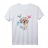 Shitzu mit Schmetterlingen T-Shirt – Lustiges und niedliches Hundeshirt als Geschenk für Damen, Herren & Kinder