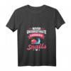 Damen Never Underestimate A Woman With Snails Geschenk Schnecken T-Shirt mit V-Ausschnitt – Lustiges Tiermotive Shirt für Schneckenliebhaberinnen