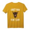 Schottisches Hochlandrind T-Shirt für Tierliebhaber - Lustiges Landwirt Outfit mit Spruch 'Crazy hair don t care' als Geschenk für Bauer, Züchter & Highland Rind Fans