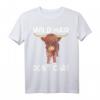 Schottisches Hochlandrind Landwirt T-Shirt mit Spruch 'Wild Hair Dont Care' – Lustiges Design für Rinderliebhaber und Bauern