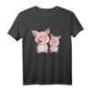 Zwei rosa Schweinchen T-Shirt - Lustiges Comic Design für Kinder, Teens & Erwachsene, Perfekt als Geschenk zu Weihnachten & Geburtstag