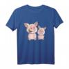 Zwei rosa Schweinchen T-Shirt - Lustiges Comic Design für Kinder, Teens & Erwachsene, Perfekt als Geschenk zu Weihnachten & Geburtstag