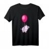 Fröhliches Schwein mit rotem Ballon T-Shirt – Buntes Tiermotiv für Kinder, Geburtstag & Reisegeschenke