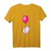 Fröhliches Schwein mit rotem Ballon T-Shirt – Buntes Tiermotiv für Kinder, Geburtstag & Reisegeschenke