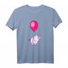 Fröhliches Schwein mit rotem Ballon T-Shirt – Buntes Tiermotiv für Kinder, Geburtstag & Reisegeschenke
