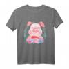 Blumen Schwein T-Shirt - Lustiges Tiermotiv für Tierliebhaber, Bauern und Landwirte, ideales Geschenk zu Weihnachten & Geburtstag