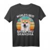 Lustiges Shiba Inu Oma T-Shirt mit Vintage Sonnenuntergang - World's Best Shiba Inu Grandma, perfektes Geschenk für Hundeliebhaberinnen