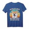 Lustiges Shiba Inu Oma T-Shirt mit Vintage Sonnenuntergang - World's Best Shiba Inu Grandma, perfektes Geschenk für Hundeliebhaberinnen