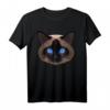 Siamkatze Polygon Katze T-Shirt – Geschenkidee für Katzenliebhaber, Katzenpapa & Katzenmama mit blauen Augen für Freizeit & Spiele