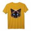 Siamkatze Polygon Katze T-Shirt – Geschenkidee für Katzenliebhaber, Katzenpapa & Katzenmama mit blauen Augen für Freizeit & Spiele