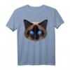 Siamkatze Polygon Katze T-Shirt – Geschenkidee für Katzenliebhaber, Katzenpapa & Katzenmama mit blauen Augen für Freizeit & Spiele