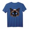 Siamkatze Polygon Katze T-Shirt – Geschenkidee für Katzenliebhaber, Katzenpapa & Katzenmama mit blauen Augen für Freizeit & Spiele