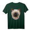 Nettes siamesisches Kätzchen, flaumiges Katzengesicht T-Shirt – Kreatives Design für Katzenliebhaber und Tierfreunde mit Humor