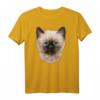 Nettes siamesisches Kätzchen, flaumiges Katzengesicht T-Shirt – Kreatives Design für Katzenliebhaber und Tierfreunde mit Humor