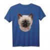 Nettes siamesisches Kätzchen, flaumiges Katzengesicht T-Shirt – Kreatives Design für Katzenliebhaber und Tierfreunde mit Humor