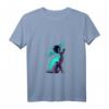 Damen Galaxy Saturn Planet Siamese Cat T-Shirt mit V-Ausschnitt – Perfektes Geschenk für Katzen- und Space-Liebhaber zu Geburtstagen, Weihnachten & mehr