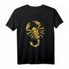 Goldenes Skorpion Sternzeichen T-Shirt mit Goldfolie – Stylisches Tier- und Astrologie-Design für Skorpion-Geborene
