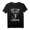 Just A Girl Who Loves Scorpions T-Shirt – Klassisches Damen T-Shirt mit Skorpion-Motiv, ideales Geschenk für Tier- und Insekteliebhaber