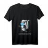 Damen Abstand halten Stinktier mit Mundschutz T-Shirt mit V-Ausschnitt – Lustiges Tiermotiv für Tierliebhaber, Kinder & Geburtstagsgeschenk