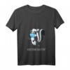 Damen Abstand halten Stinktier mit Mundschutz T-Shirt mit V-Ausschnitt – Lustiges Tiermotiv für Tierliebhaber, Kinder & Geburtstagsgeschenk
