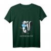 Damen Abstand halten Stinktier mit Mundschutz T-Shirt mit V-Ausschnitt – Lustiges Tiermotiv für Tierliebhaber, Kinder & Geburtstagsgeschenk