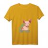 Damen No Hair Don't Care Pop Art Sphynx Katze T-Shirt mit V-Ausschnitt – Lustiges Geschenk für Katzenliebhaber, Haarlose & Humorvolle Tierfreunde