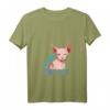 Damen No Hair Don't Care Pop Art Sphynx Katze T-Shirt mit V-Ausschnitt – Lustiges Geschenk für Katzenliebhaber, Haarlose & Humorvolle Tierfreunde