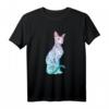 HapFrog T-Shirt mit Pastell Goth Sphynx-Katze & Tattoo-Design – Mystisches Halloween Katzen Shirt für Tierliebhaber & Freunde